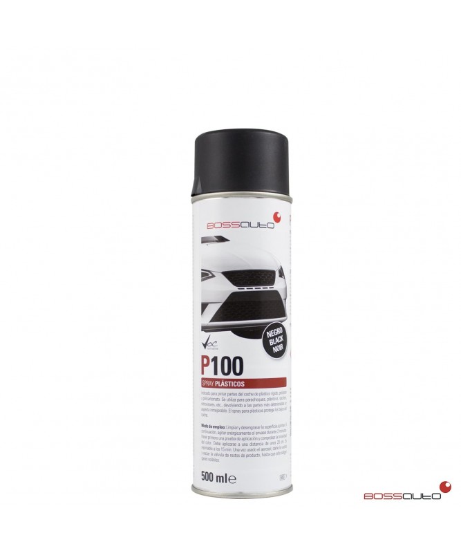 P100 Negro Spray especial plásticos 500 ml